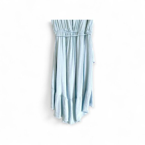 Lee sleeveless hi-lo flounce midi dress, Size L light blue - Picture 8 of 12